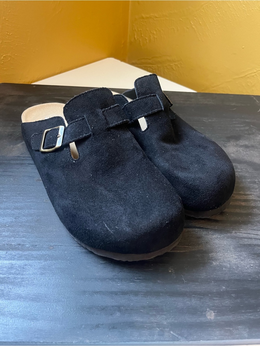 Black Suede Clogs